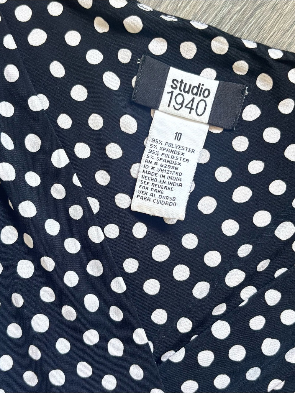 Studio 1940 black and white polka dot midi dress - Picture 3 of 4